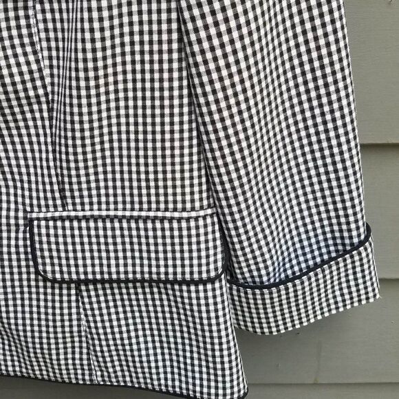 Tribella Black White Gingham Check with Pink Lining Jacket size 6 - Picture 8 of 9